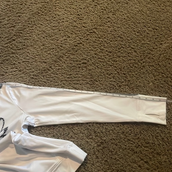 Pink Victoria Secret Ultimate long sleeve white 1/4 zip front top Ladies Sz L - Picture 9 of 14